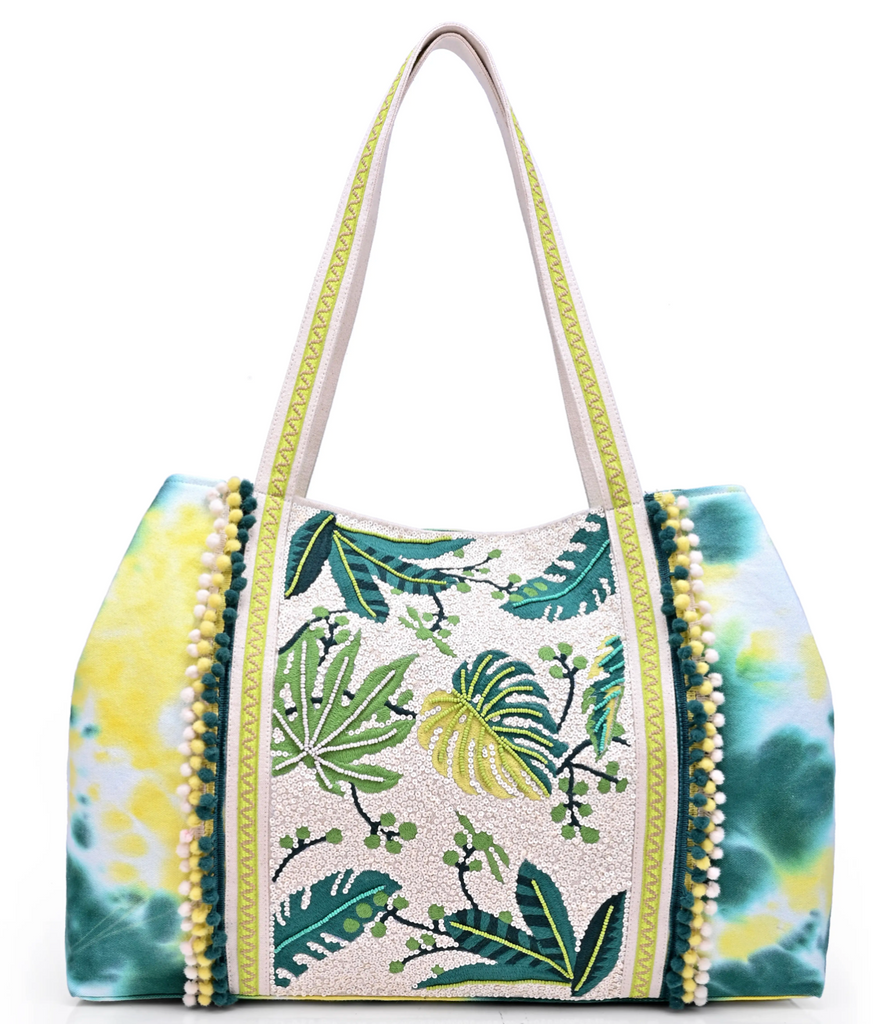 Tropical Leaf Tie Dye Tote - Splash Place Swim Goggles