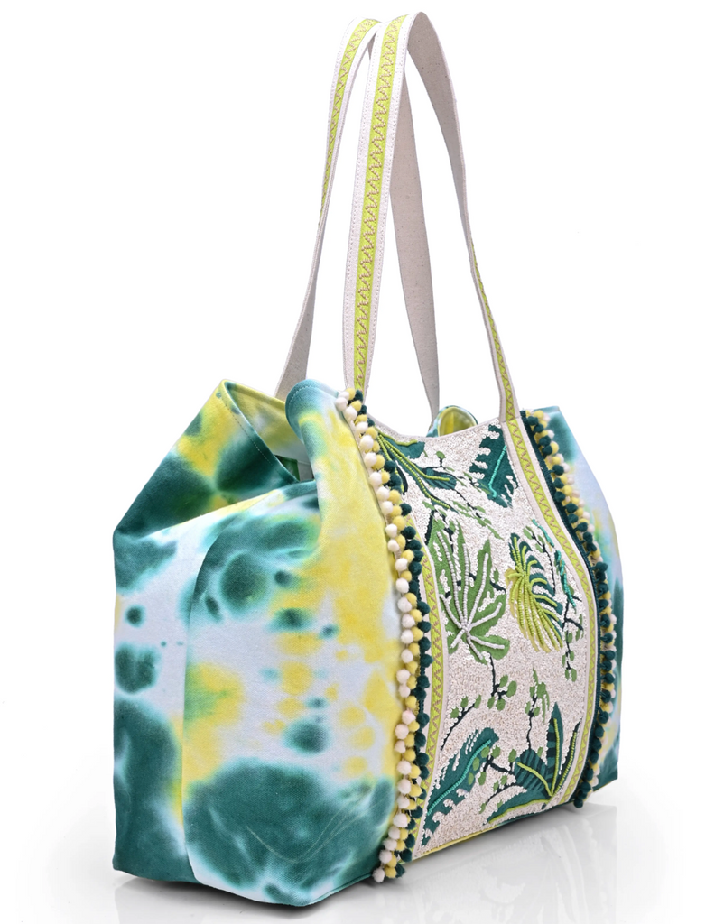 Tropical Leaf Tie Dye Tote - Splash Place Swim Goggles