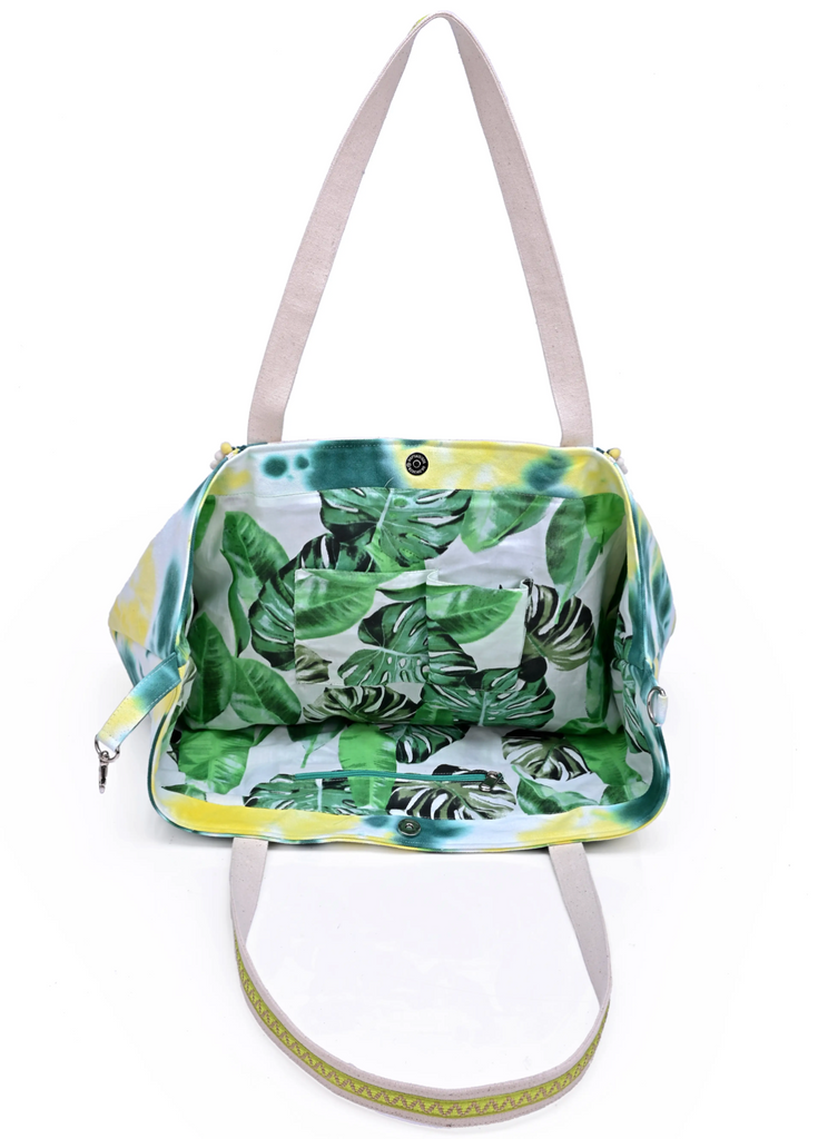 Tropical Leaf Tie Dye Tote - Splash Place Swim Goggles